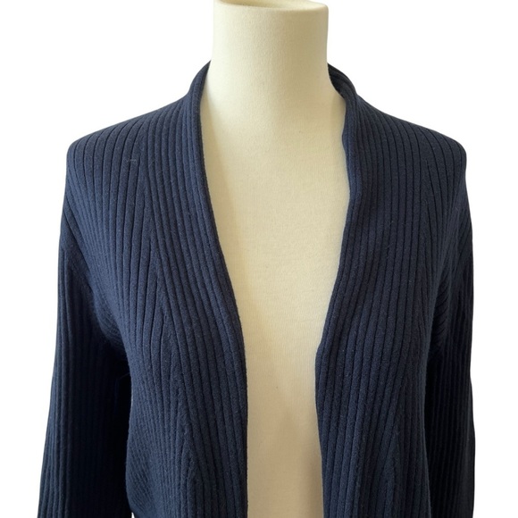 J McLaughlin Addilyn Women's Navy Open-Front Cardigan S navy blue ribbed light - Picture 3 of 12